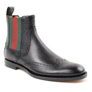 GUCCI Printed leather ankle boots men